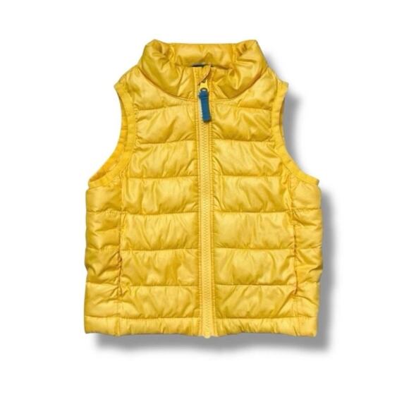 Primary Puffer Vest Yellow Quilted Lightweight Recycled Polyester size 8/9 - Picture 1 of 9